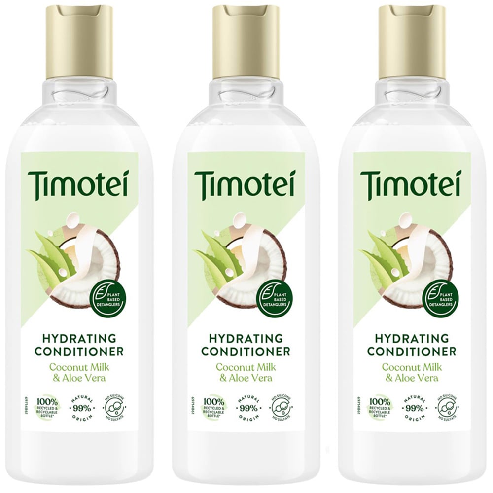 Timotei Hydrating Conditioner with Coconut Milk and Aloe Vera 300ml 3 Pack Image 1