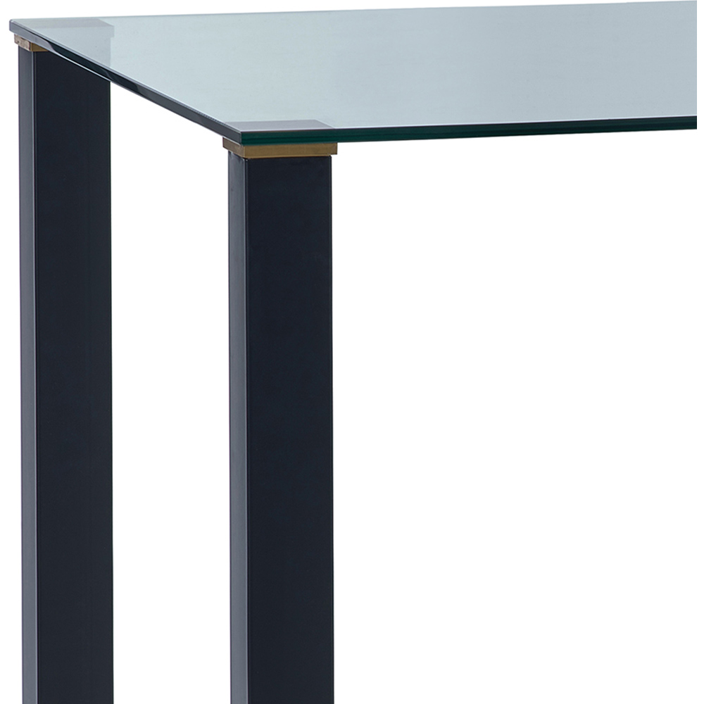 Julian Bowen Piero Glass 2 Seater Square Dining Table Black | Wilko
