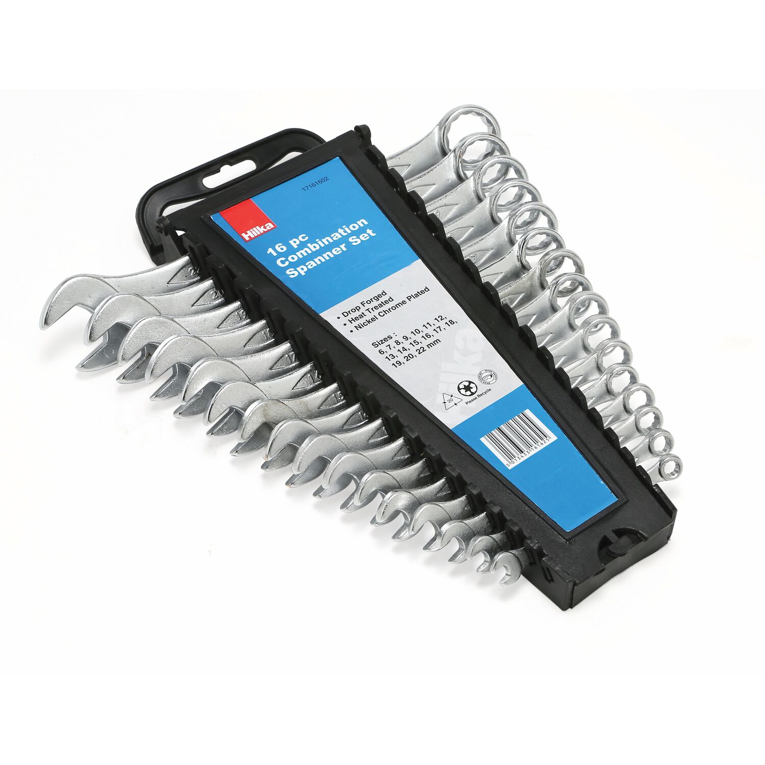 Hilka 16 Piece Metric Combination Spanner Set Silver Image