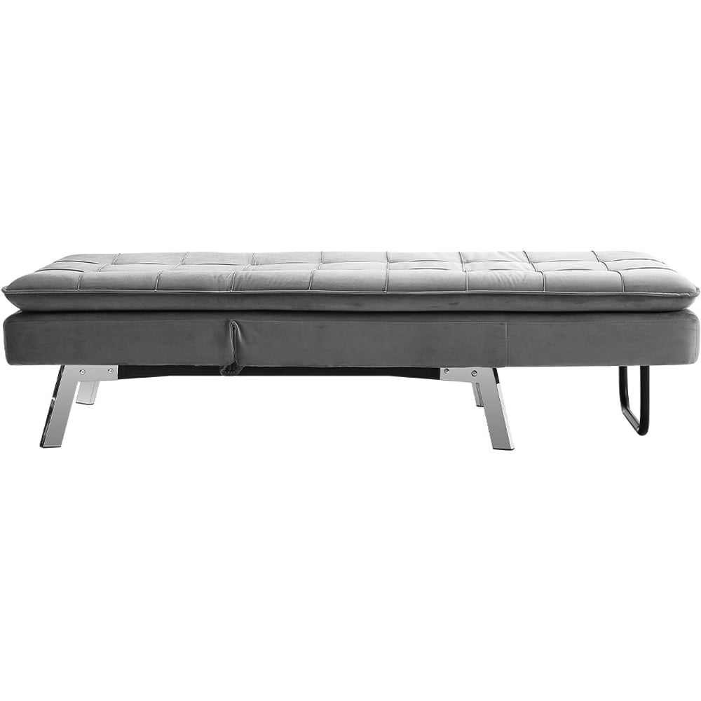 Living and Home Chaise Grey Fabric Upholstered Adjustable Lounger Image 4