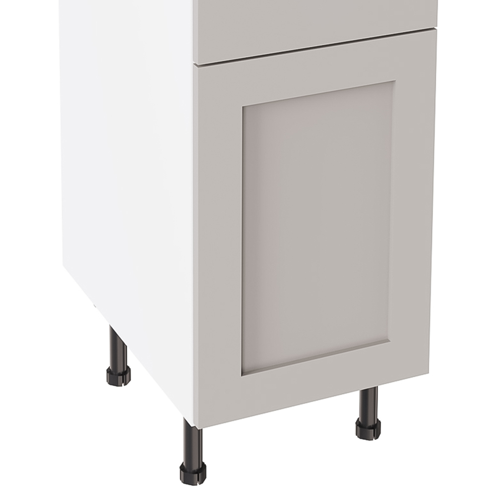 Kitchen Kit Shaker Matt Light Grey Drawerline Base Cabinet 400mm Image 3