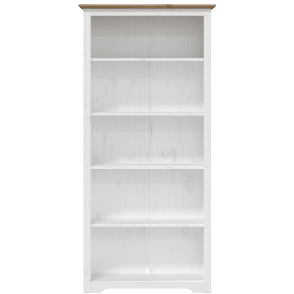 vidaXL Boho 5 Shelf Brown Solid Pine Wood Bookcase Image 3