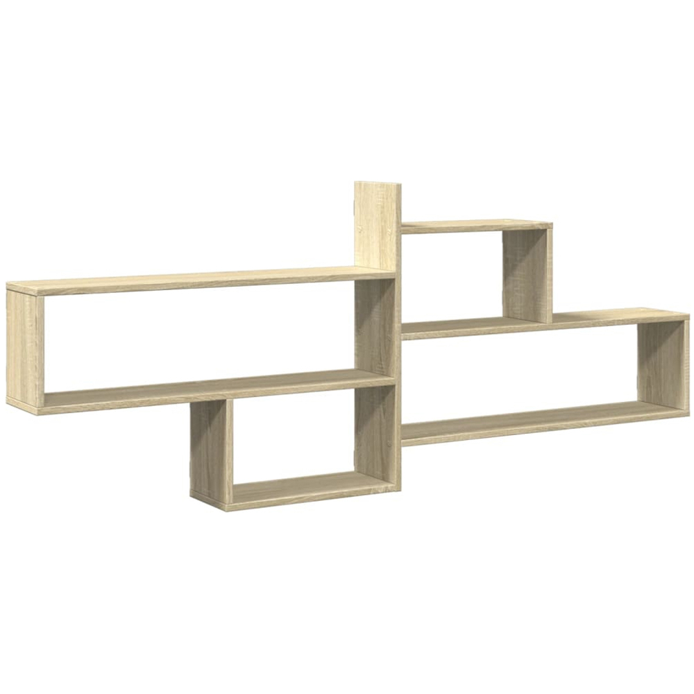 vidaXL 4 Open Compartment Sonoma Oak Wall Shelf Image 1
