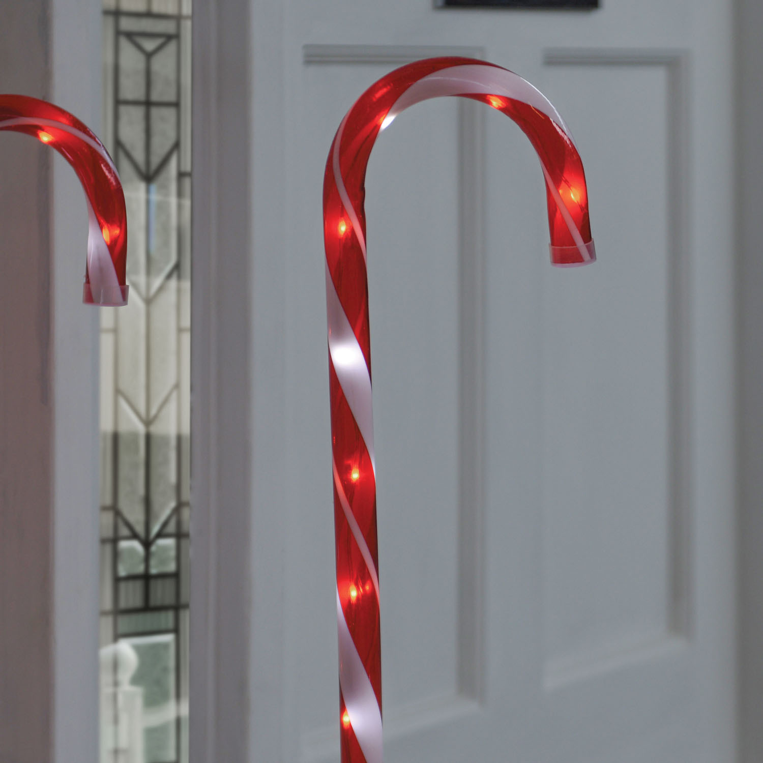 Set of 4 Candy Cane Lights - Red Image 2