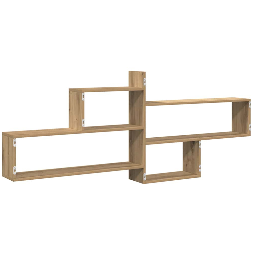 vidaXL 4 Open Compartment Artisan Oak Wall Shelf Image 5