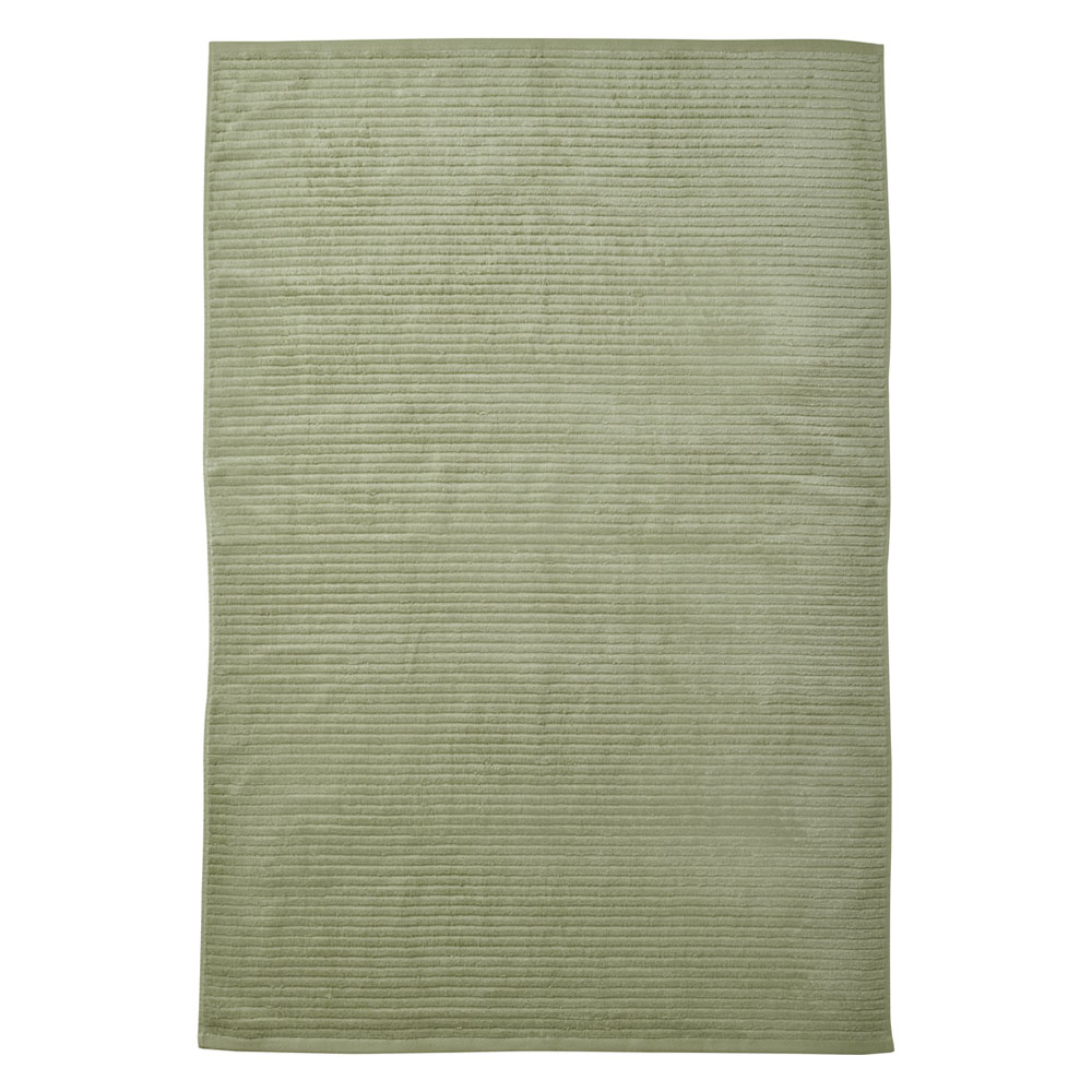 Wilko Sage Green Ribbed Bathsheet Towel Image 1