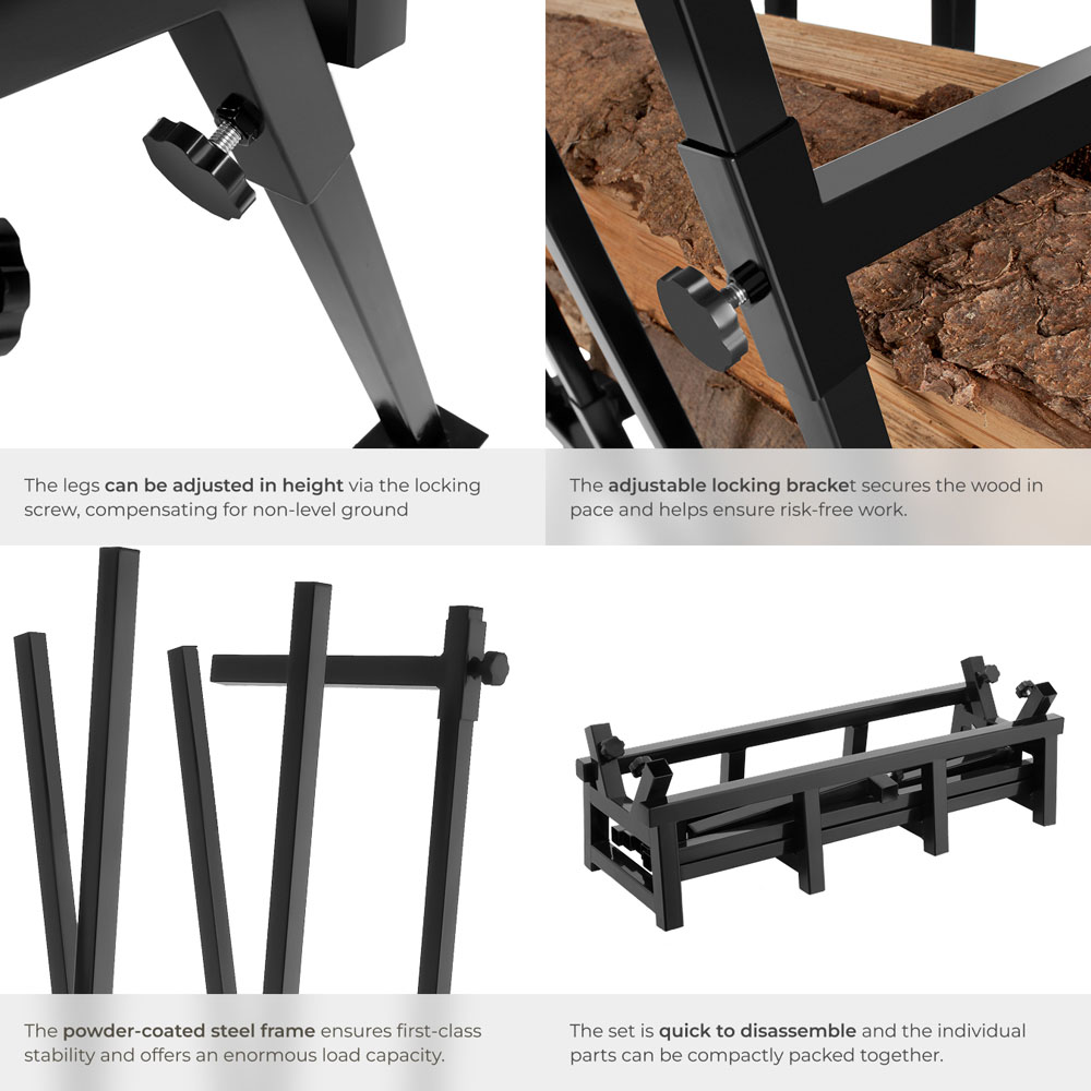 tectake Height Adjustable Folding Steel Sawhorse with Locking Bracket Image 5