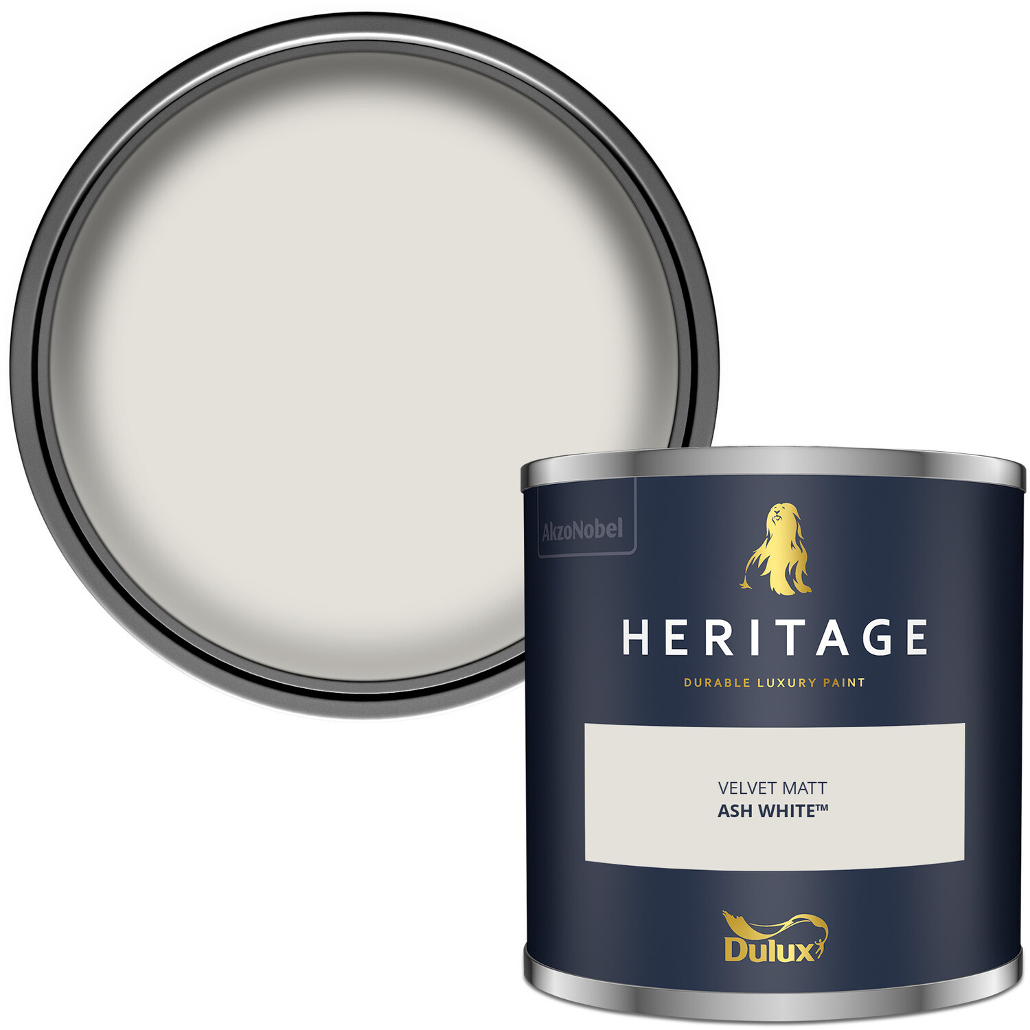 Dulux Heritage Walls and Ceilings Ash White Velvet Matt Emulsion Paint Tester Image 1