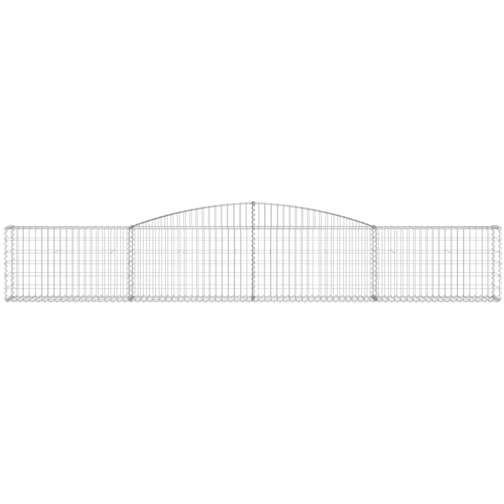 vidaXL Silver Galvanised Iron Arched Gabion Basket 400 x 30 x 60/80cm 20 Pack Image 2