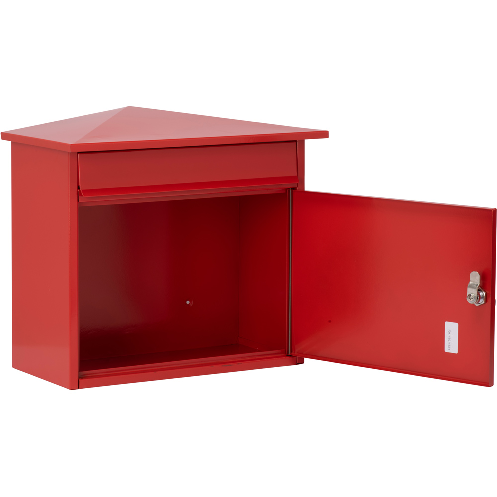 Burg-Wachter Mersey Red Wall Mounted Galvanised Steel Post Box Image 3