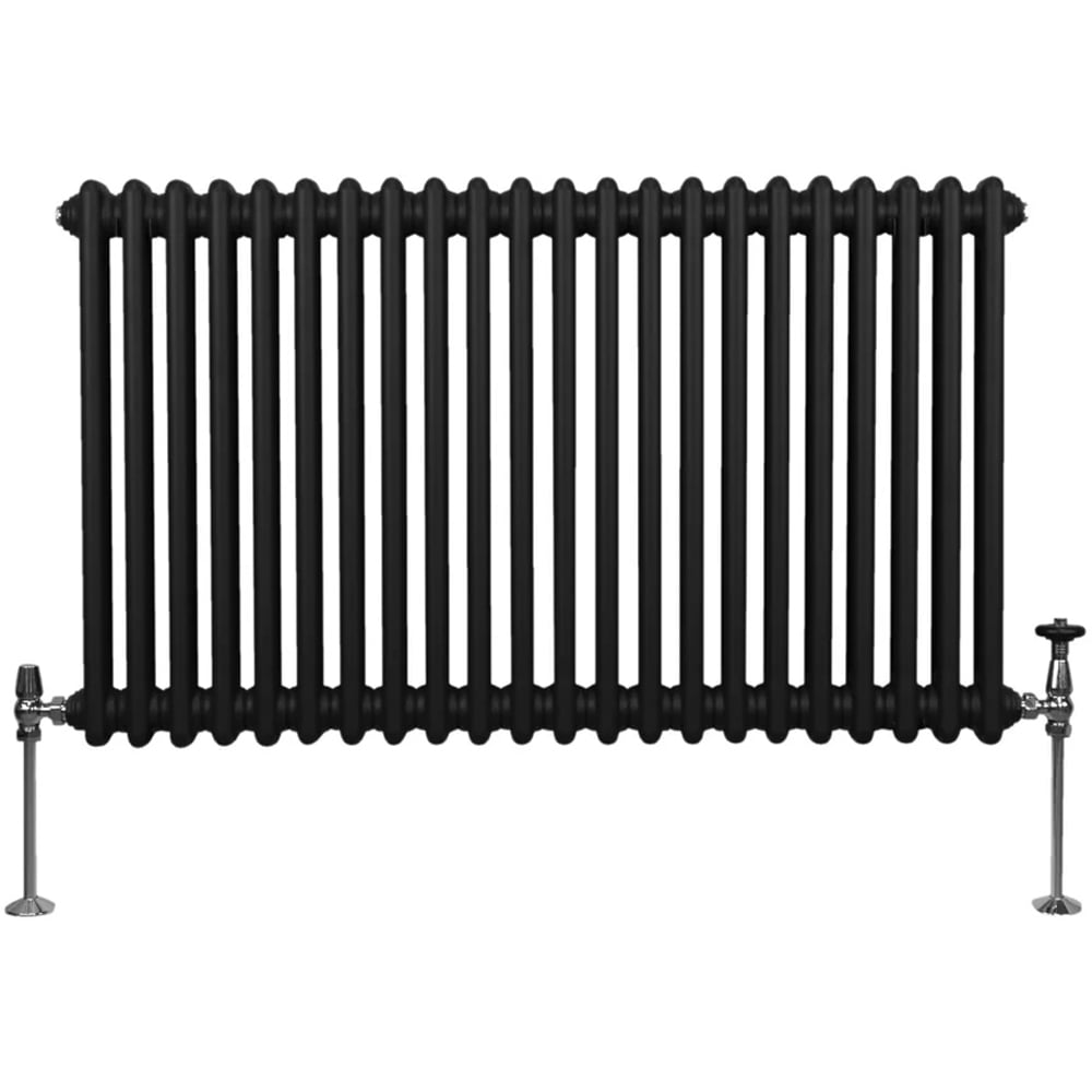 Monster Shop 4276 BTU Black Traditional 2 Column Radiator 600 x 1012mm Image 1