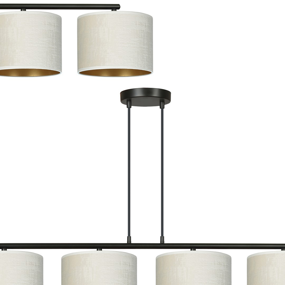 Emibig Hilde 4 Light White Shade Black E27 Ceiling Pendant Light Image 3