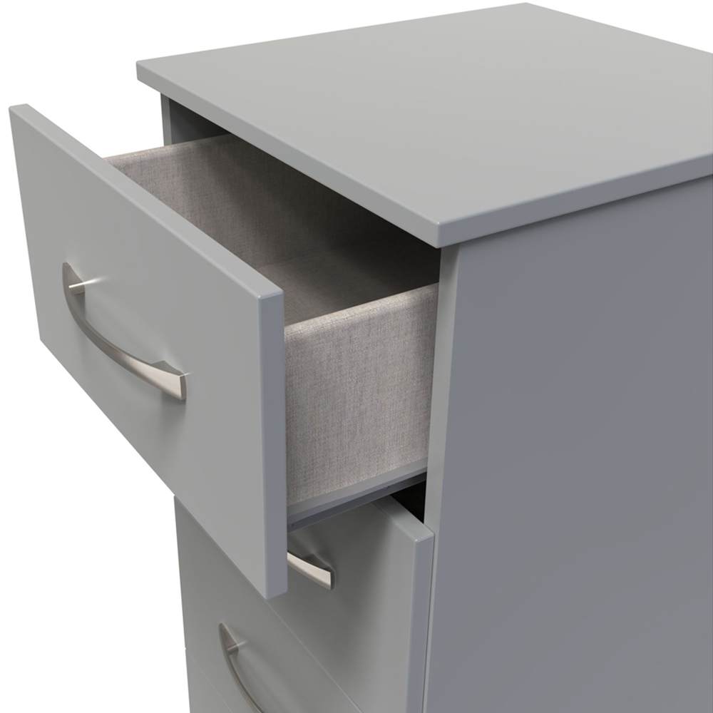 Crowndale Avon 5 Drawer Dusk Grey Bedside Cabinet Image 6