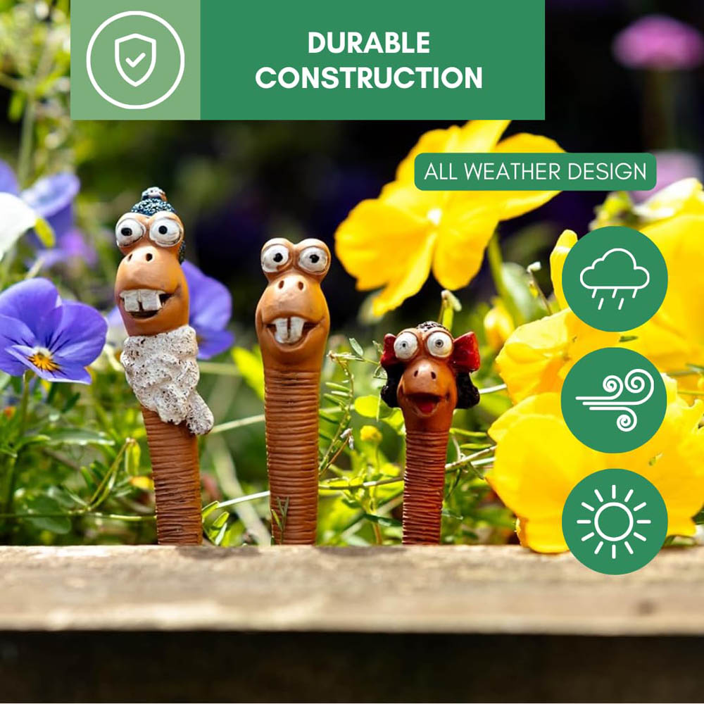 Marco Paul 5 Piece Resin Worm Garden Ornaments Image 5