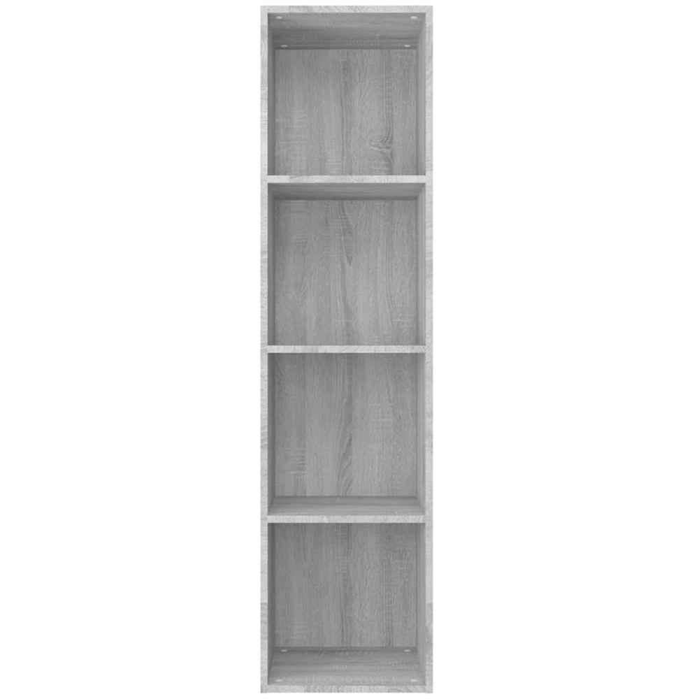 vidaXL 4 Shelf Grey Smoked Oak Bookcase Image 3
