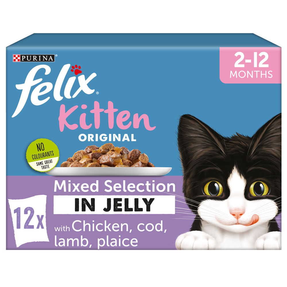 Felix Original Kitten Mixed Selection in Jelly Cat Food 12 x 100g Image 1