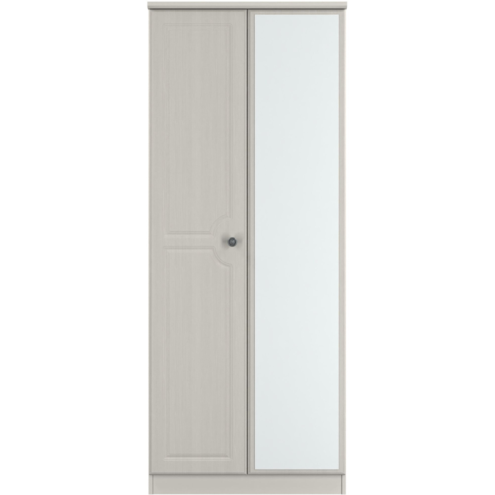 Crowndale Pembroke 2 Door Grey Ash Mirror Wardrobe Ready Assembled Image 2
