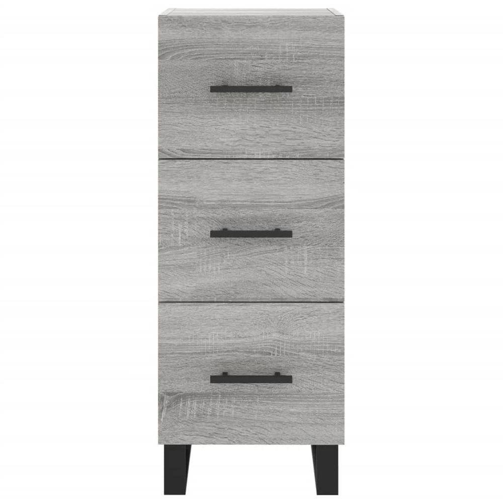 vidaXL 3 Drawer Grey Sonoma Wooden Sideboard Image 6