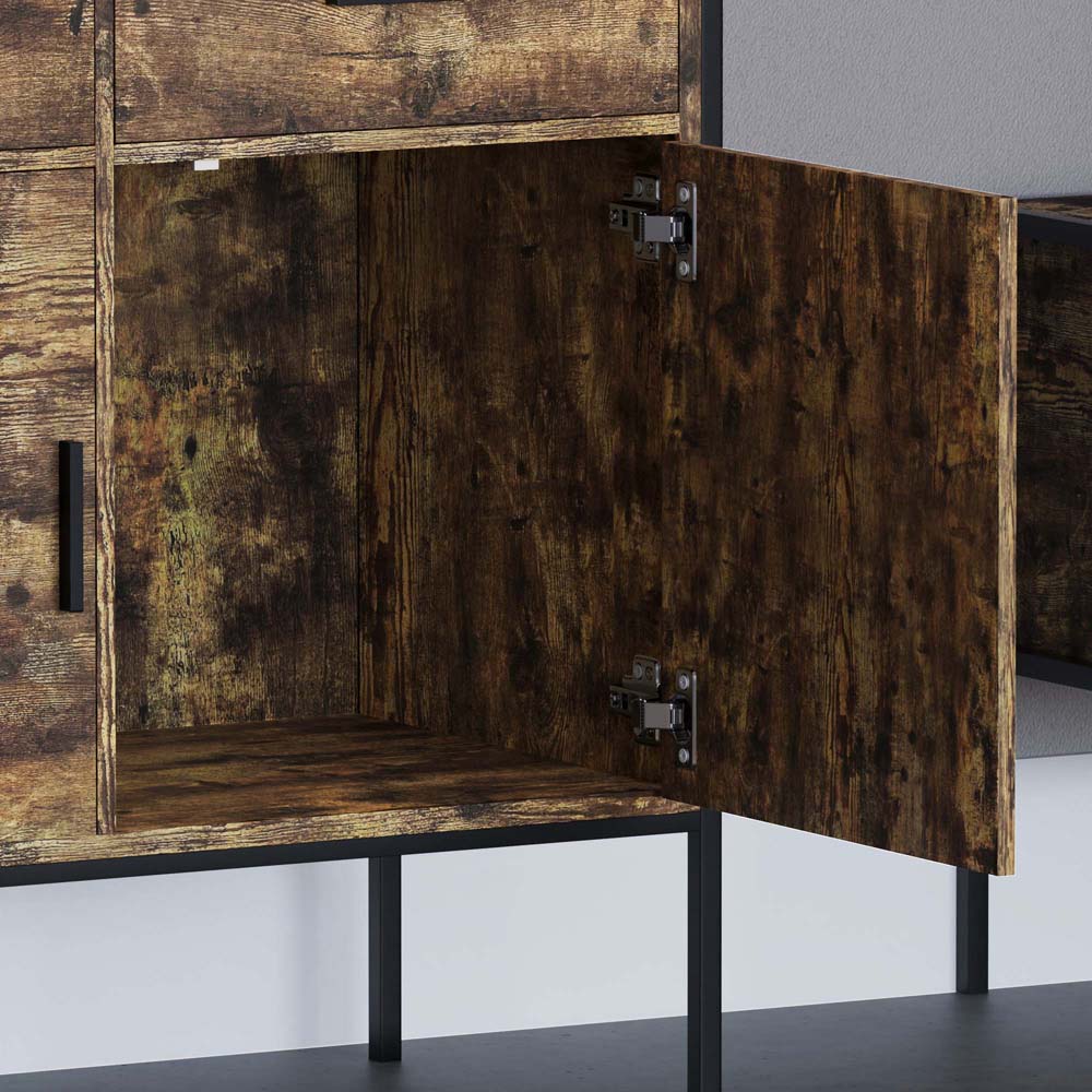 Vida Designs Brooklyn 2 Door 2 Drawer Dark Wood Sideboard Image 7