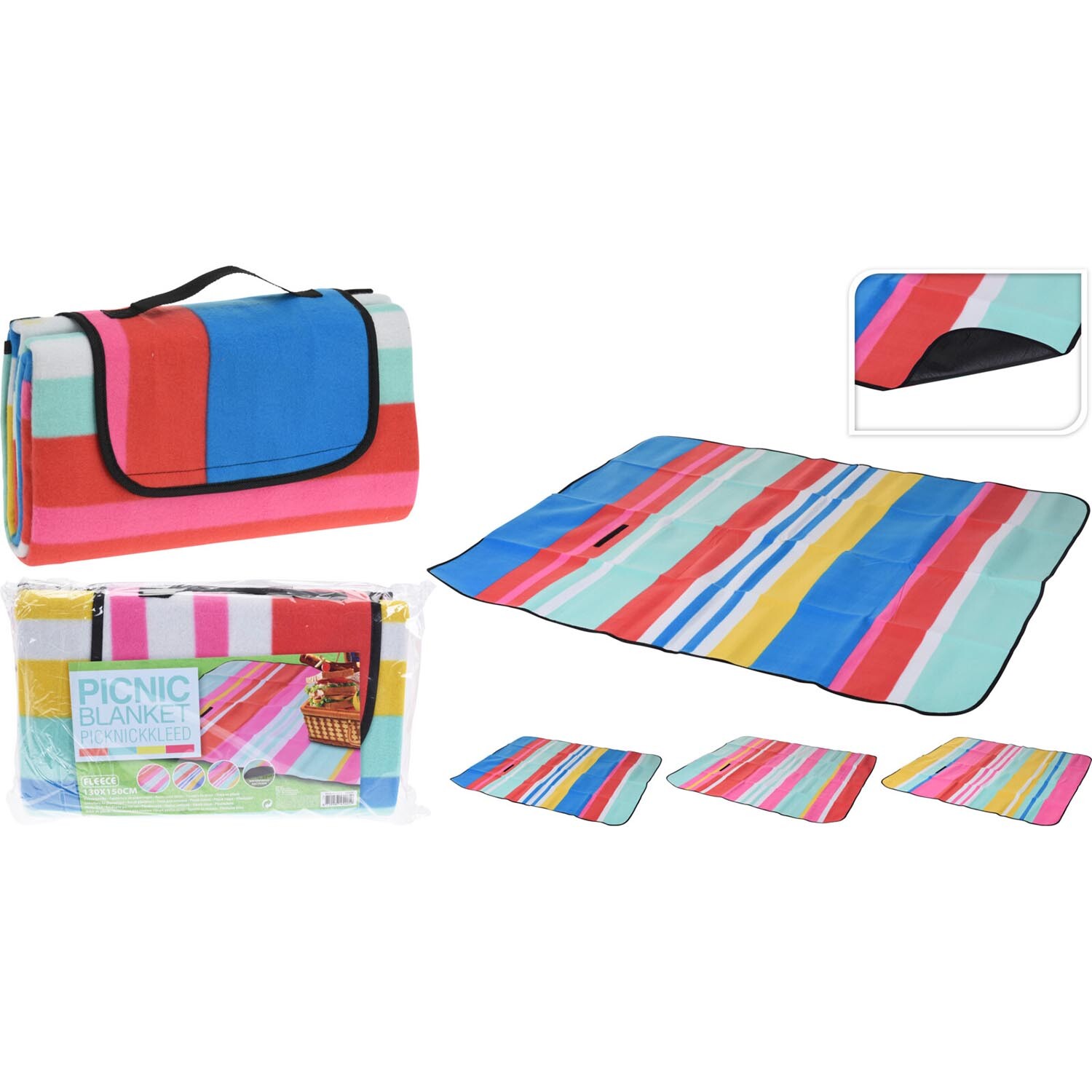 Picnic Blanket with Bright Stripes Image