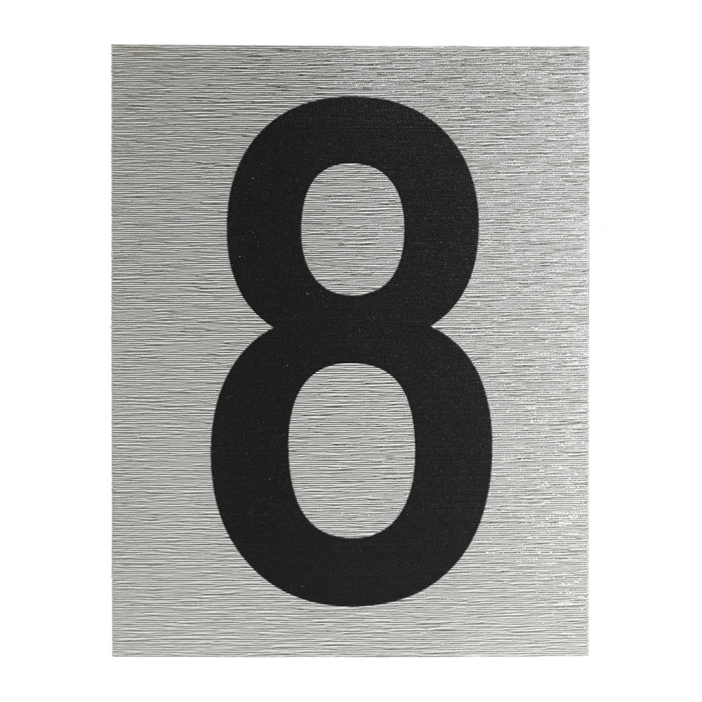 Wilko Numeral 8 Polished Chrome Effect 75mm Image