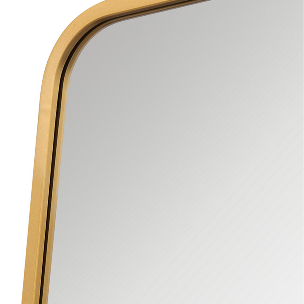 MirrorOutlet The Coartans Gold Metal Trapezoid Outdoor Garden Wall Mirror 200 x 85cm Image 5