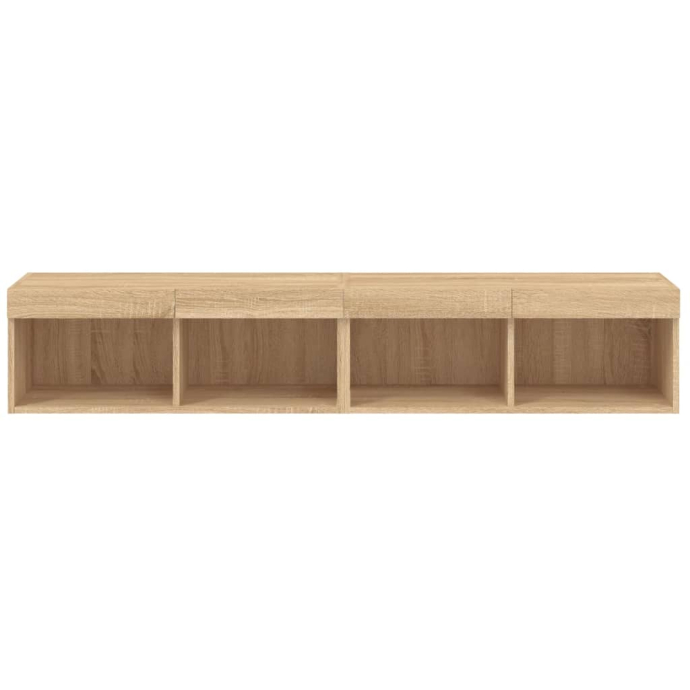 vidaXL 2 Shelf Sonoma Oak Wall Mounted TV Cabinet Set of 2 Image 7