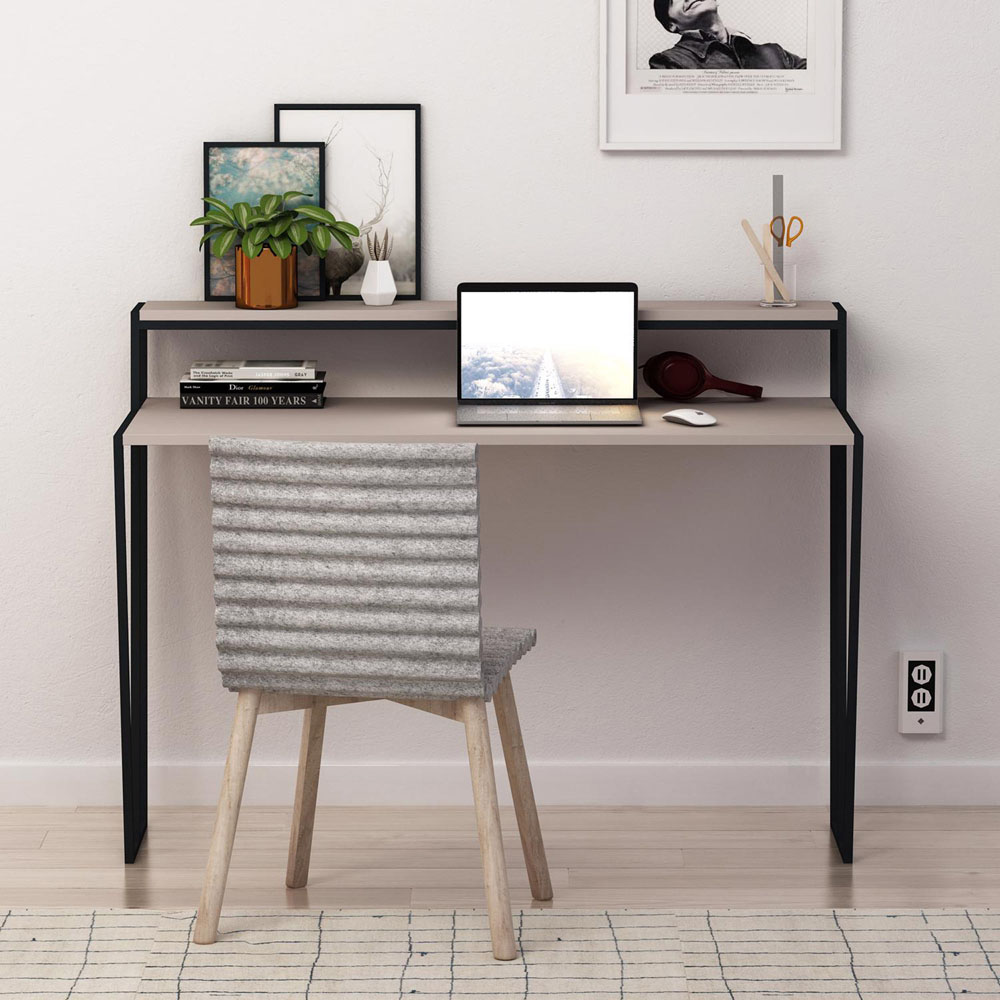 FWStyle Pal 2 Tier Mocha Grey Study Desk Image 4