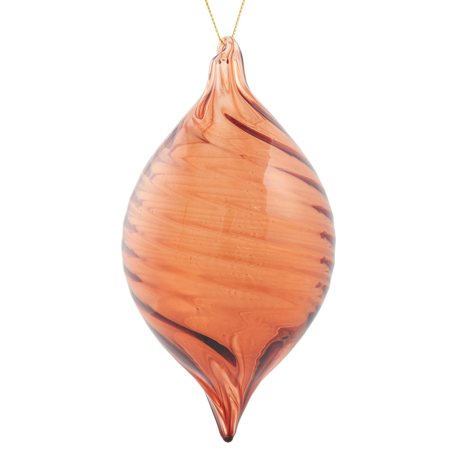 Dark Amber Droplet Bauble - Orange Image