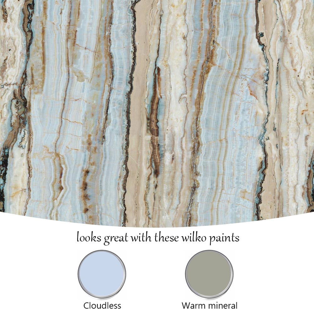 Grandeco Vertical Marble Blue 3 Lane Wall Mural Image 4