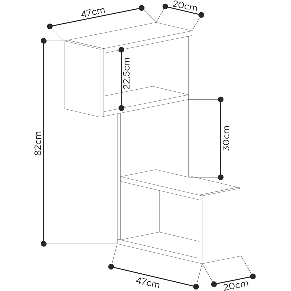 Decortie Part 3 Shelf Anthracite Wall Mounted Corner Shelf Image 4