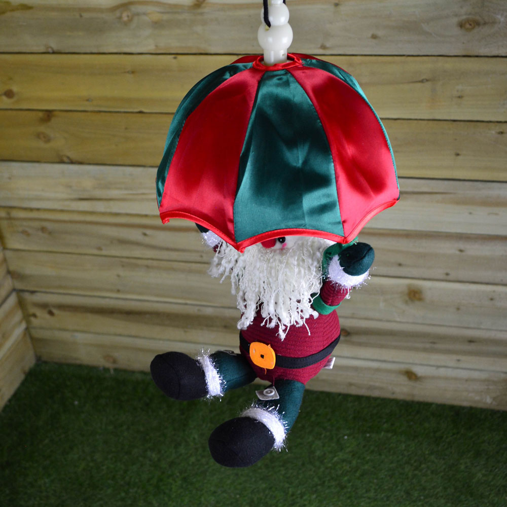 Premier Animated and Musical Parachuting Christmas Santa Decoration 45cm Image 3