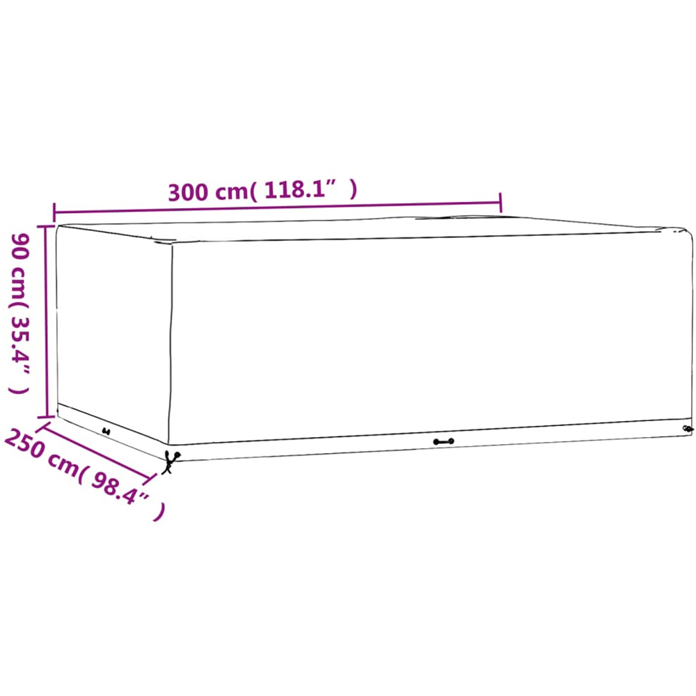 Walplus Rectangular Garden Furniture Cover with 16 Eyelets 90 x 250 x 300cm Image 9