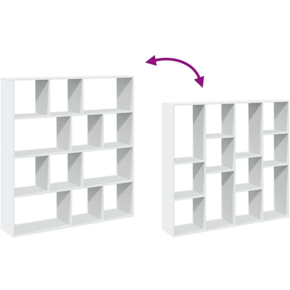 vidaXL 12 Shelf White Bookcase Image 8