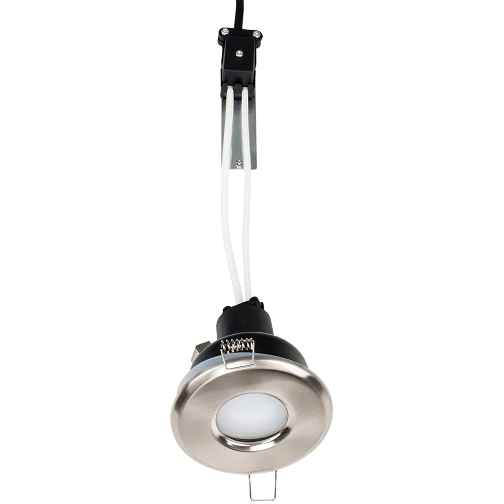 ValueLights Brushed Chrome Warm White LED Ceiling Downlight 4 Pack Image 1