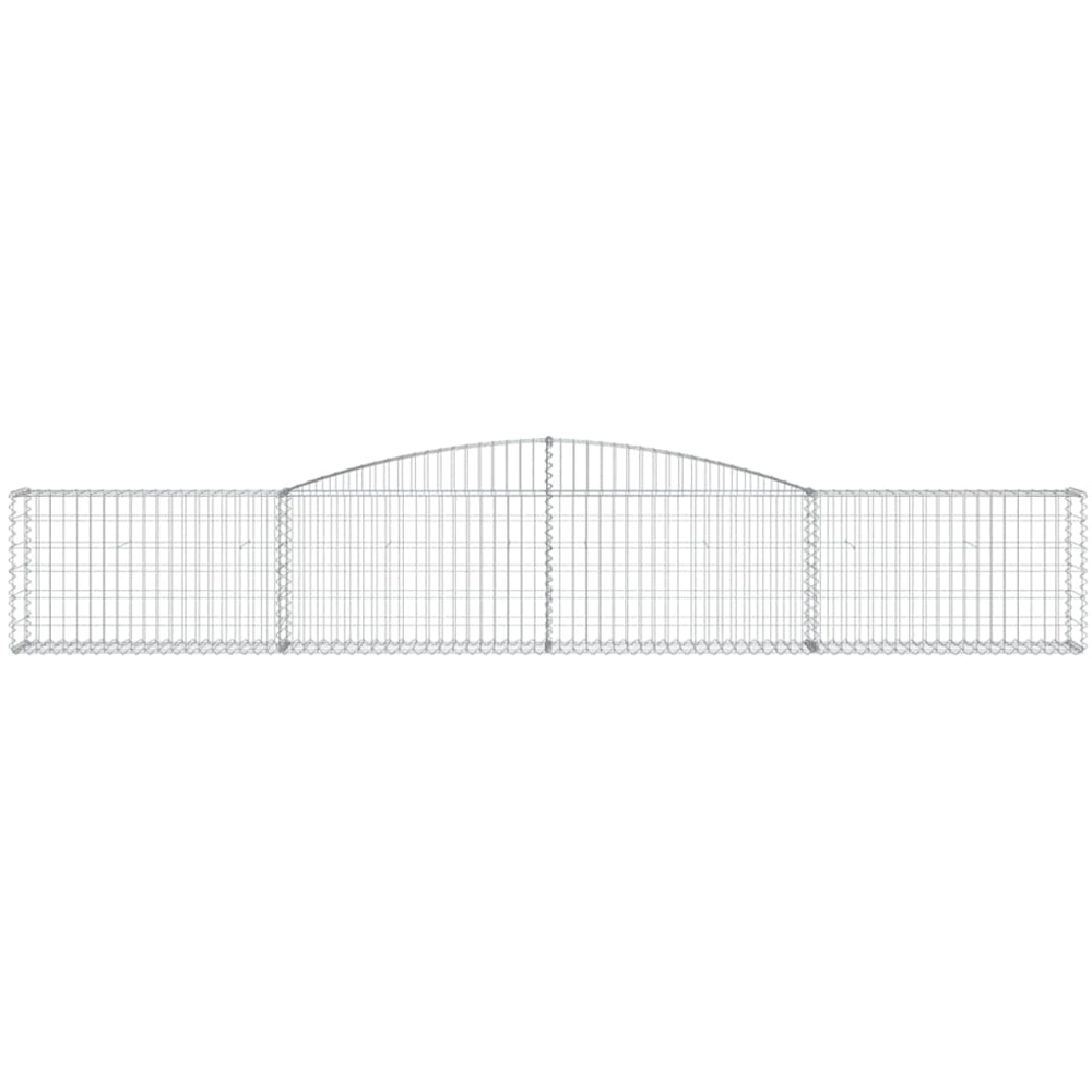 vidaXL Silver Galvanised Iron Arched Gabion Basket 400 x 30 x 60/80cm 5 Pack Image 2