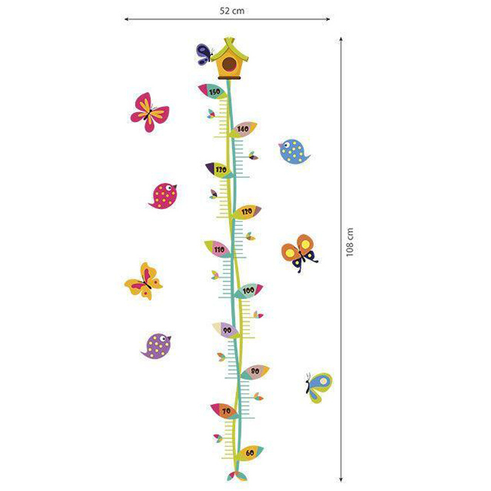 Walplus Kids Birds and Insects Height Measure Self Adhesive Wall Stickers Image 4
