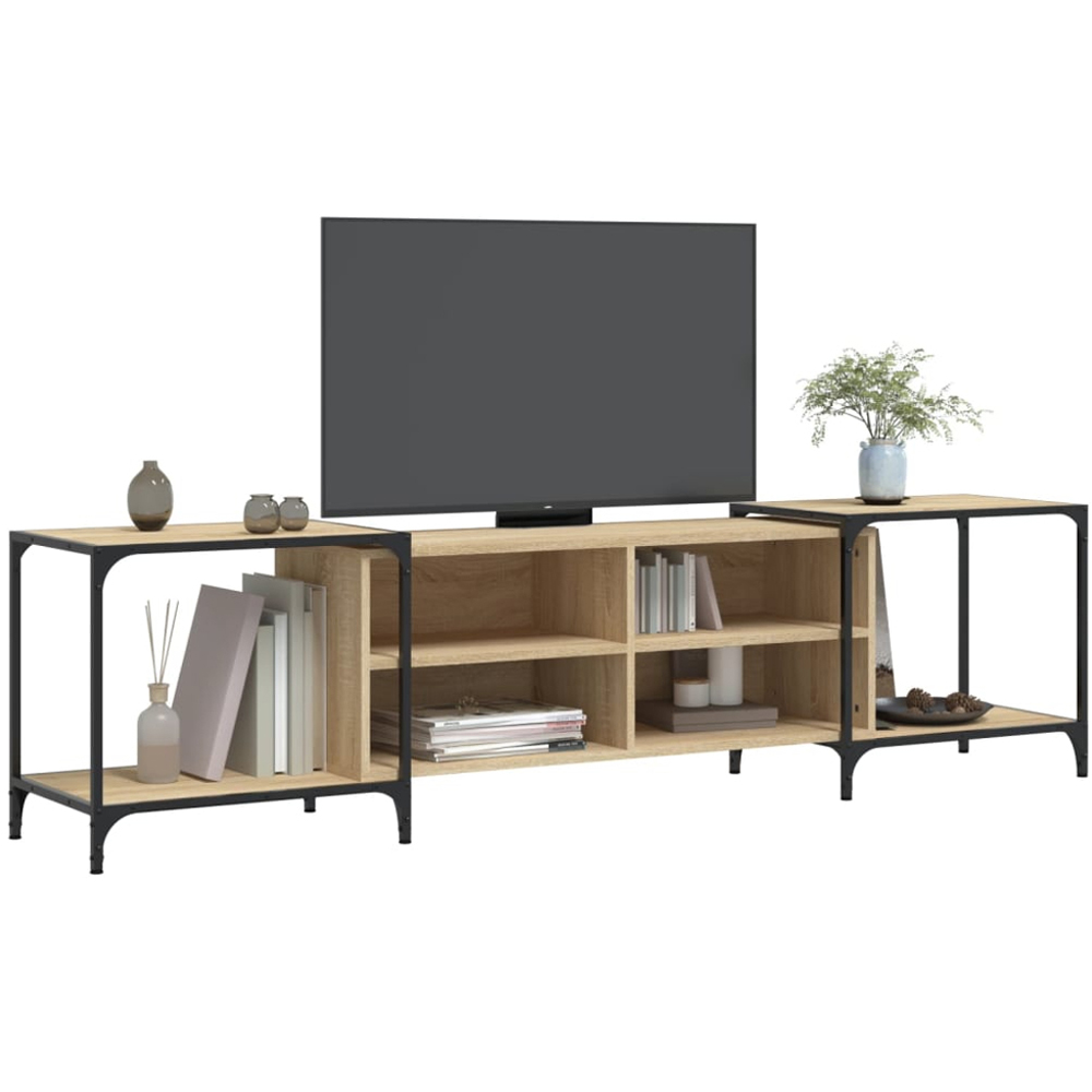 vidaXL 4 Shelf Sonoma Oak Industrial Style Adjustable TV Cabinet Image 3