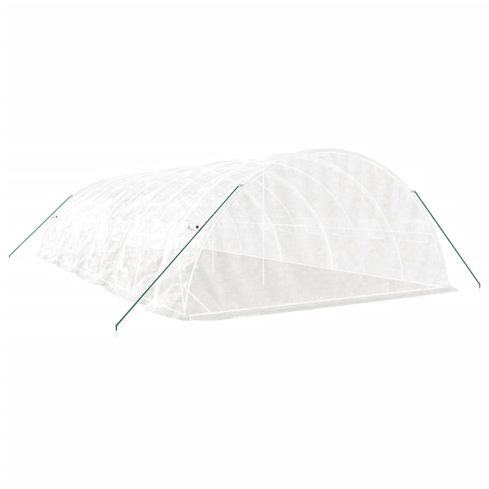 vidaXL White Polyethylene Galvanised Steel Frame 32.8 x 16.4ft Greenhouse Image 2