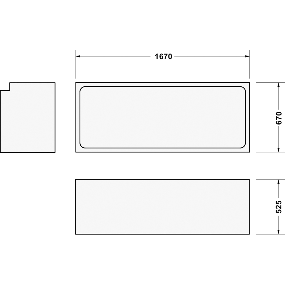 Duravit No.1 Bathtub Support 1670 x 670mm Image 2
