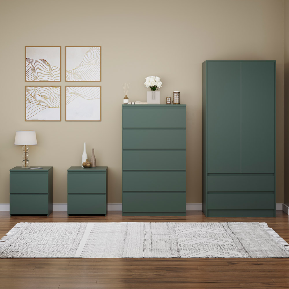 Denver Jasper Green 4 Piece Bedroom Furniture Set Image 2