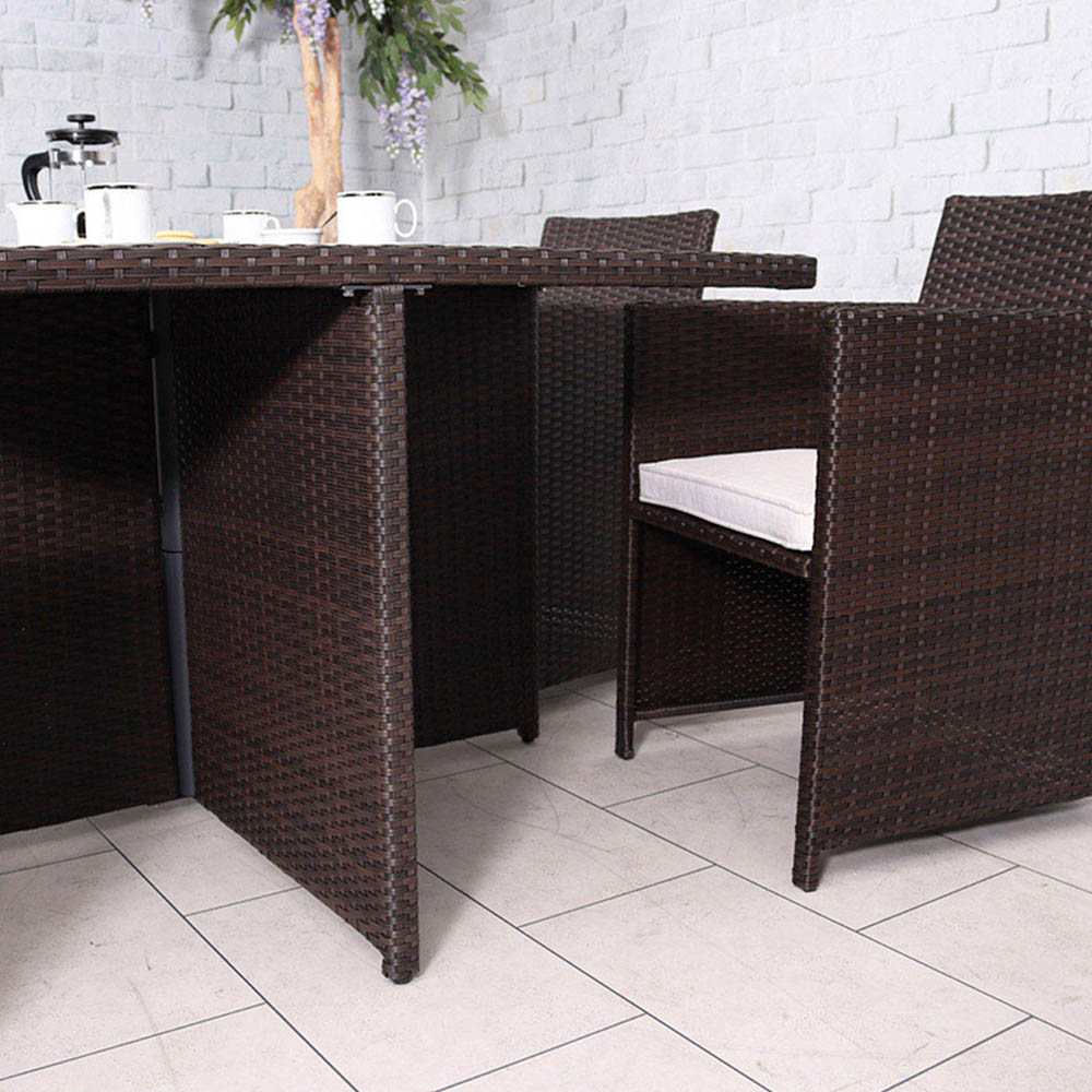 Royalcraft Nevada 4 Seater Cube Dining Set Brown Image 7