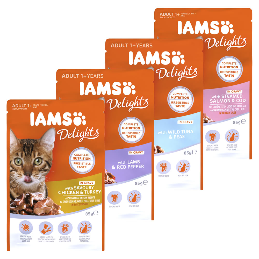 Iams Delights Land and Sea in Gravy Cat Food 12 x 85g Image 2