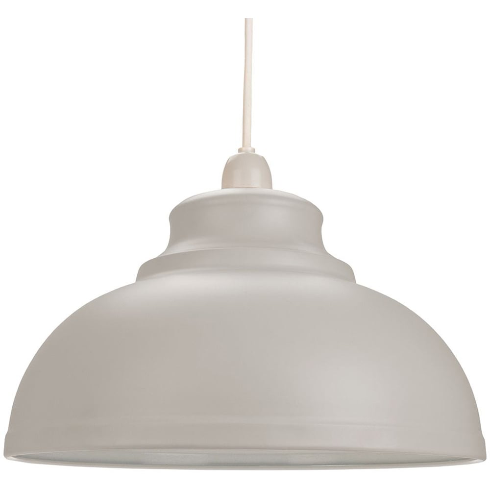 Happy Homewares Dove Grey Metal Galley Ceiling Pendant Light Shade Image 1