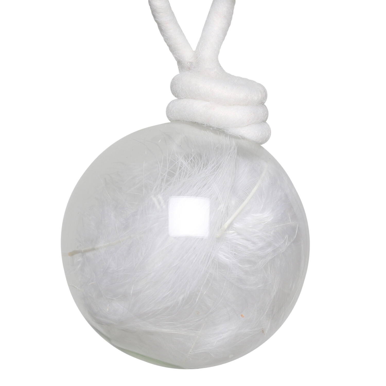 Mistletoe Cottage Clear Feather Filled Bauble Image