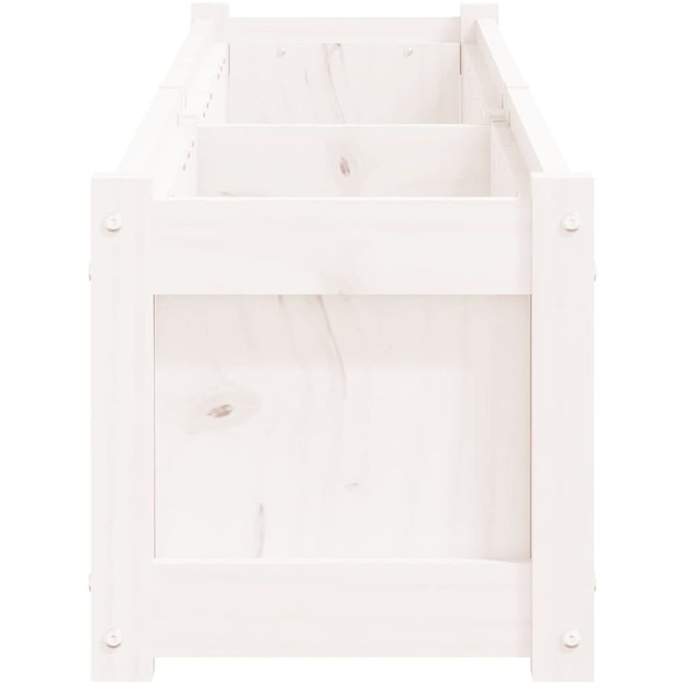 vidaXL White Solid Pine Wood Garden Planter 181 x 31 x 31cm 2 Pack Image 4