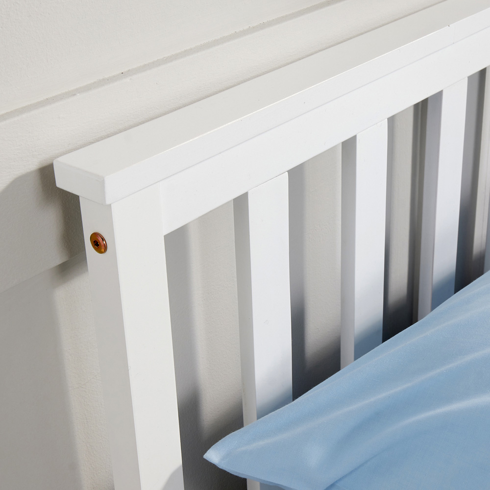 Home Source Florida Single White Wooden Bed Frame Image 4