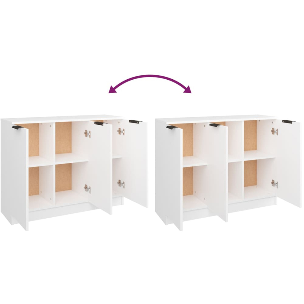 vidaXL 3 Door White Sideboard Image 8