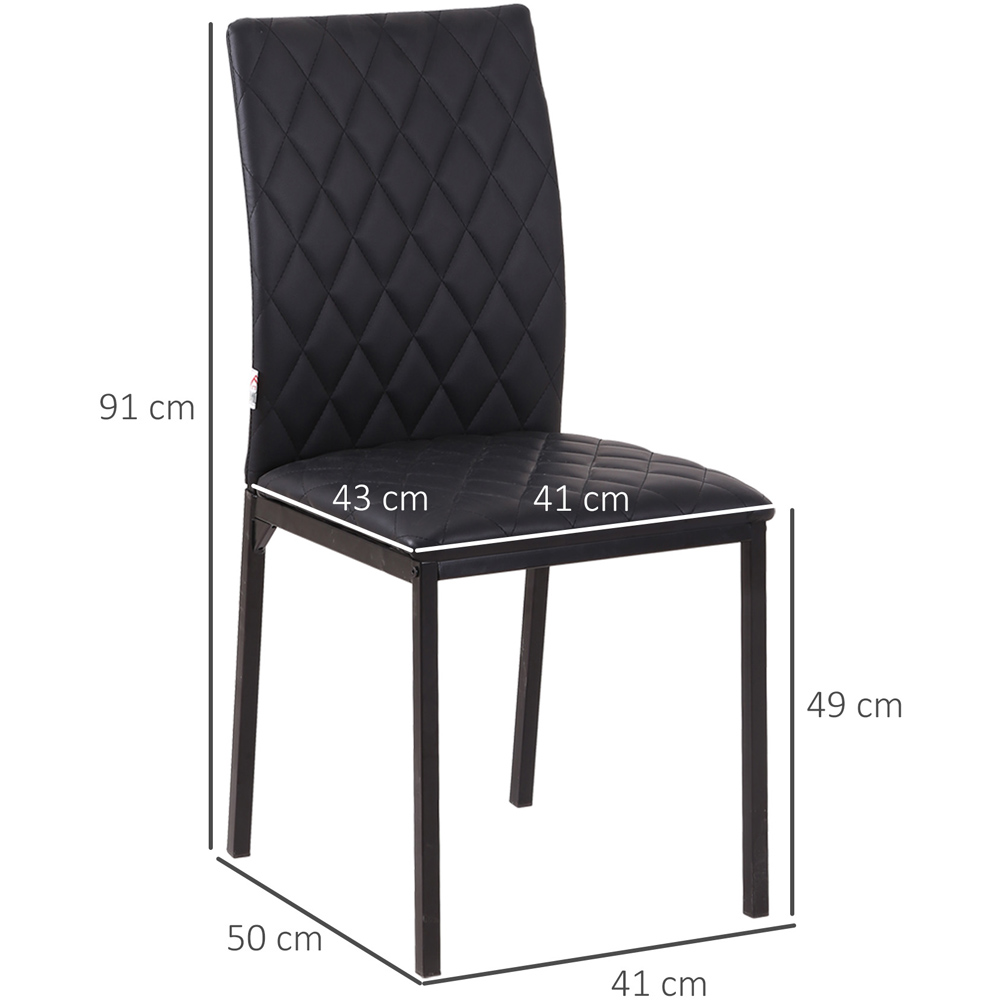 Portland Set of 4 Black Faux Leather Dining Chair Image 7