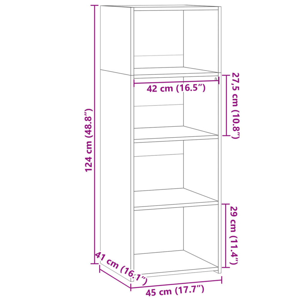 vidaXL 4 Shelf Smoked Oak Highboard Image 9